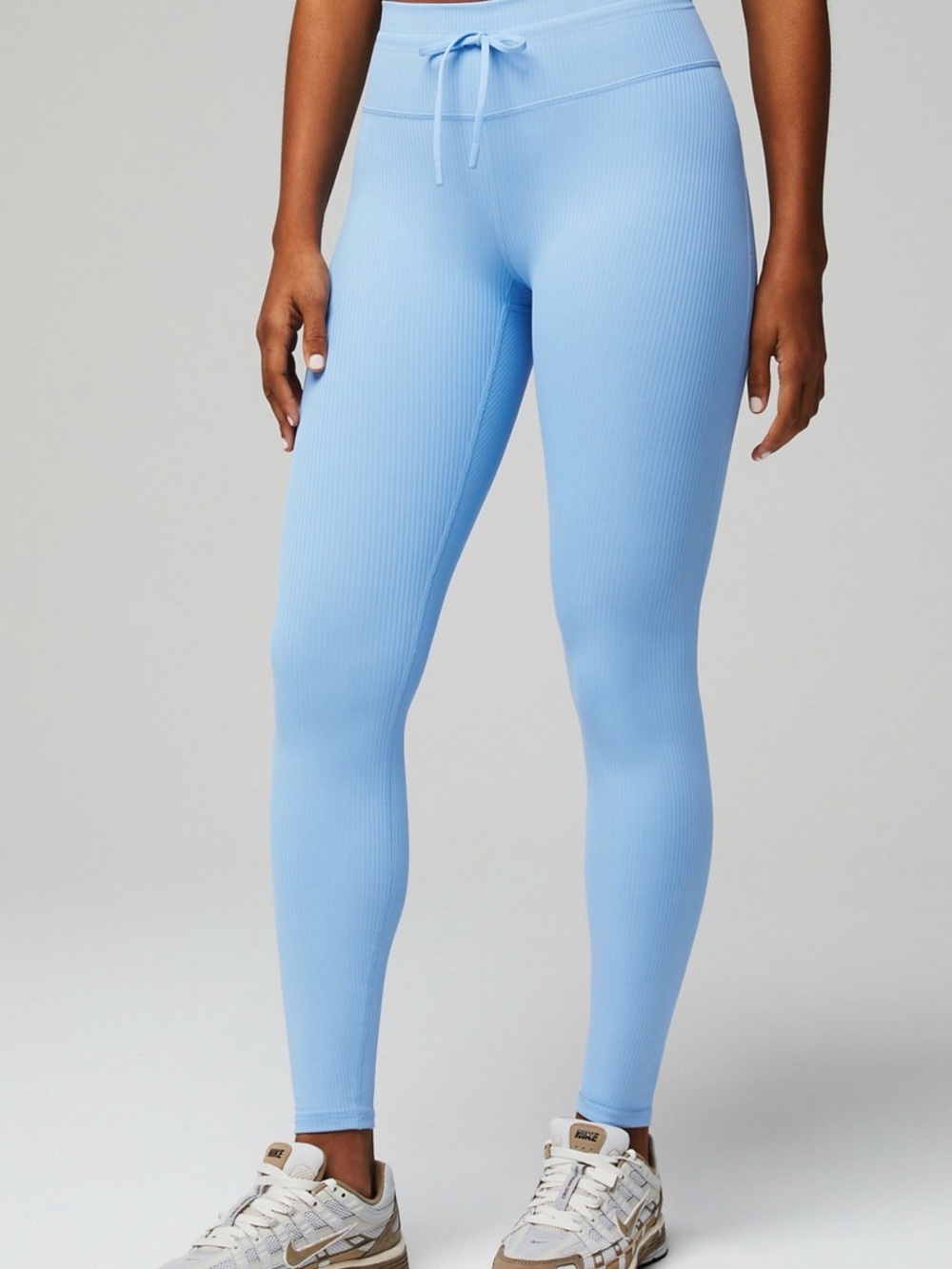 Fabletics Sky Blue Ribbed High-Waist Leggings